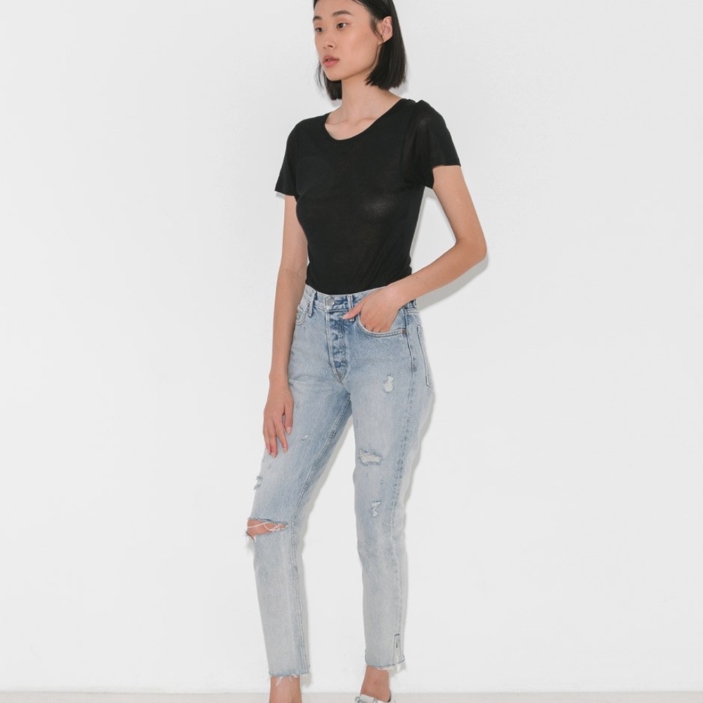 GRLFRND Karolina High Rise Distressed Denim sz 25
